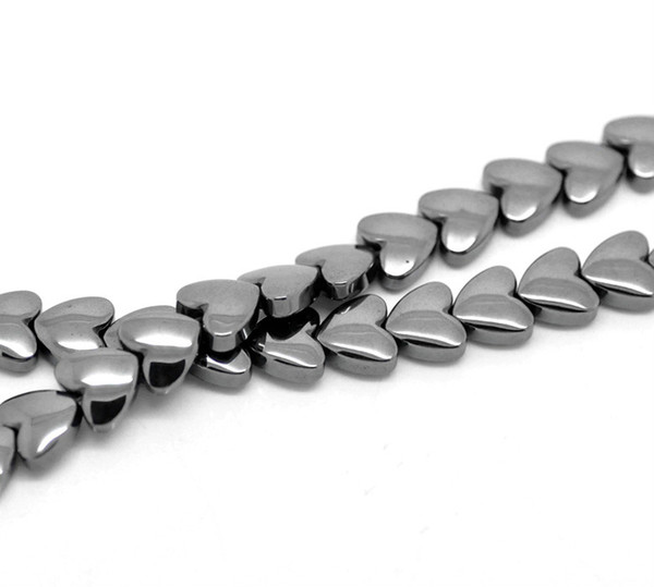 8mm hot- Gunmetal Love Heart Created Hematite Loose Beads 9x8mm(3/8