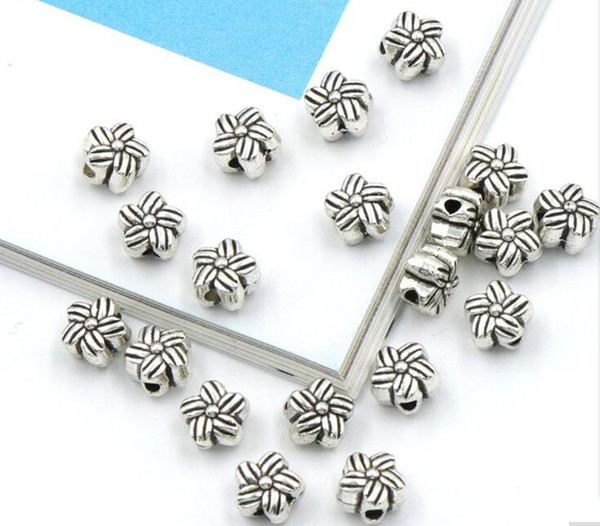 300pcs/lot Flower Leaf Tibetan Silver Color Loose Spacer Metal Beads For Jewelry Making Diy Accessories