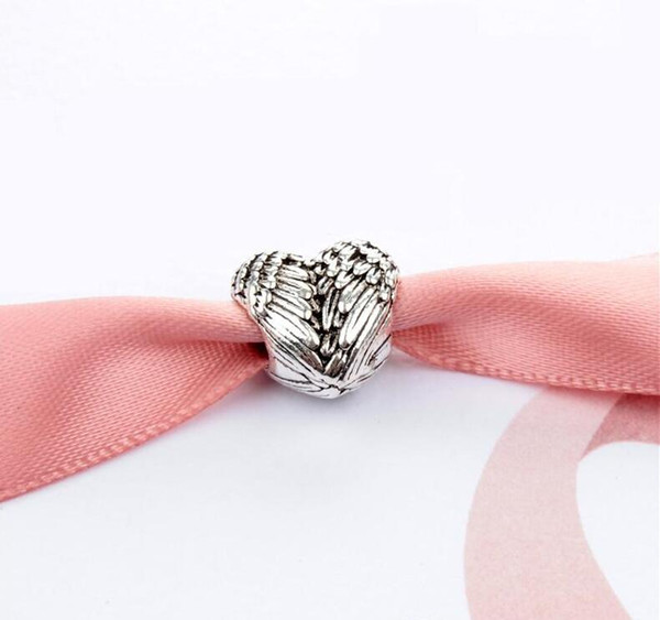 Feather Heart Charm Bead 925 Silver Plated Fashion Women Jewelry Stunning Design European Style For DIY Bracelet Necklace accessorie