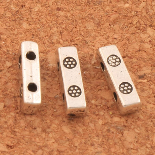 400pcs/lot 2 Strand Flower Spacer Beads 3x10mm Fits 4-6mm Beads Antiqued Silver Cast Metal Connectors Spacer Bars L825 LZsilver