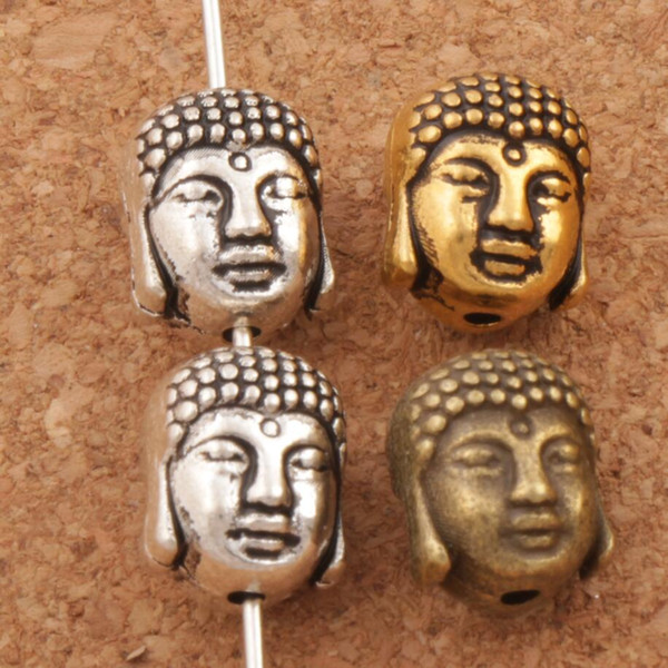 Buddha Small Spiritual Metal Beads Mix Colors 150pcs/lot 10.3x8.6mm Antique Silver/Gold/Bronze Spacer for Jewelry Making Bracelet L1712