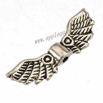 jewelry findings angel wings beads spacers crafts necklaces wholesales diy vintage silver flat double metal fashion 21*7mm 300pcs free ship