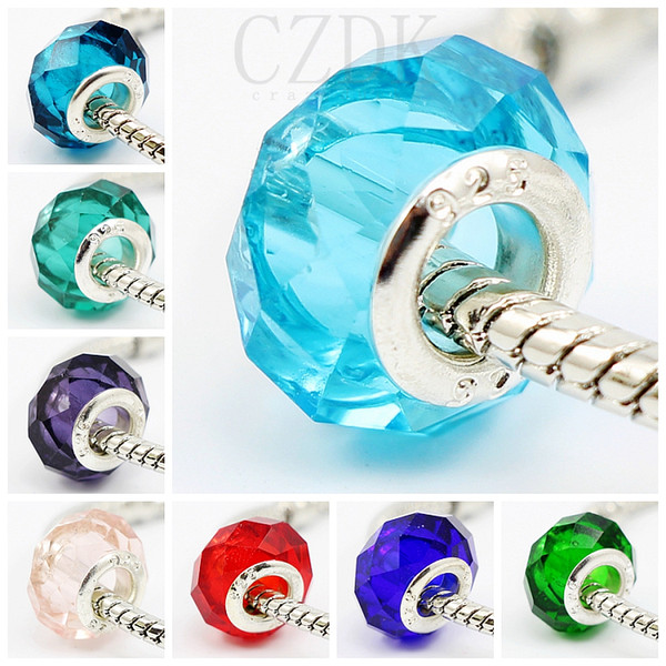 Wholesale Fashion Sterling Silver Screw Fascinating Faceted Murano Glass Beads Fit Pandora Jewelry Charm Bracelets & Necklaces