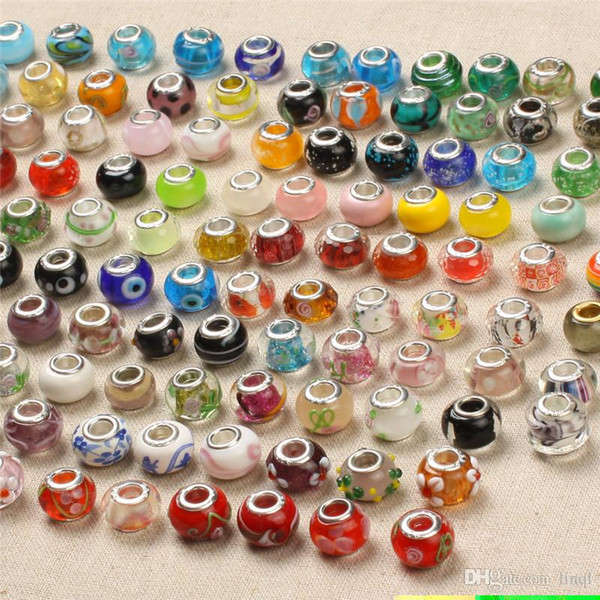 Random Mix 50 Style Big Hole Loose Beads charm For Pandora DIY Jewelry Bracelet For European Bracelet&Necklace n2