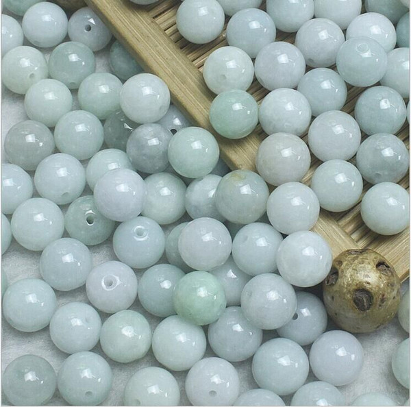 (100pcs/lot) A natural genuine A myanmar jadeite 10mm jadeite beads round beads DIY jewelry accessories jade loose beads wholesale