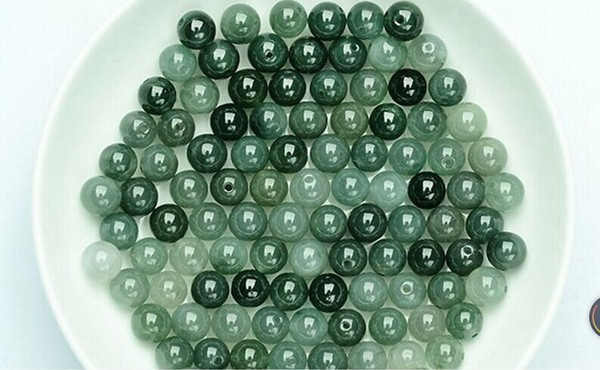 100pcs(10MM )Natural emerald Burmese Jade green jade beads ice round bead DIY bracelet necklace Burmese Jade Loose Beads Free Shopping!apple