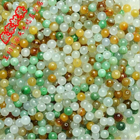 5 mm (250pcs)Natural A Cargo three-color Myanmar Jadeite beads Jade Burmese Jade Loose Beads Burmese Jade DIY accessories Free Shopping