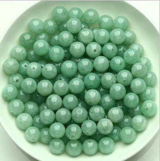 20pcs(6MM )Natural Jade Burmese Jade green jade Loose Beads Free Shopping!