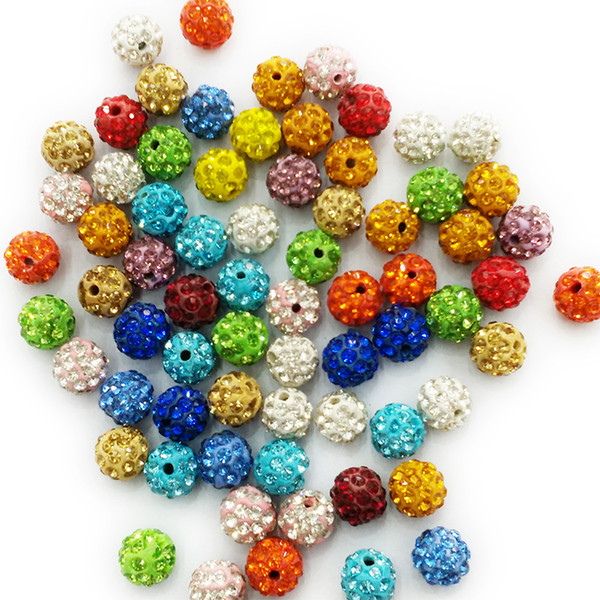 10 mm Shambhala Diamond Beads Polymer Clay Beads Double Orifice DIY Accessories for Necalaces Bracelets Making Shamballa Bead Wholesale