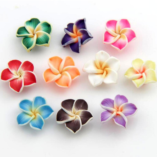 Colorful Polymer Clay Plumeria Flower Beads 15mm 150pcs/lot Beads Loose Beads Hot sell Jewelry diy L3000