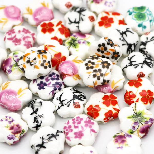 High Quality 1000pcs Cheap 15*6mm Ceremic Porcelain Beads Applique Ceramic Round Beads Fit For Jewelry Bracelet Necklace DIY Findings