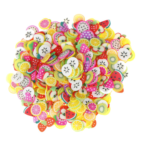 DIY Coloful 3D Apple Orange Kiwi Fruit Fimo Nail Art Decorations Slices Polymer Clay Makeup Tools