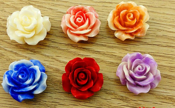 Gorgeous Rose Flower Coral resin Spacer jewelry Beads, for necklace bracelet Colorful - 20mm