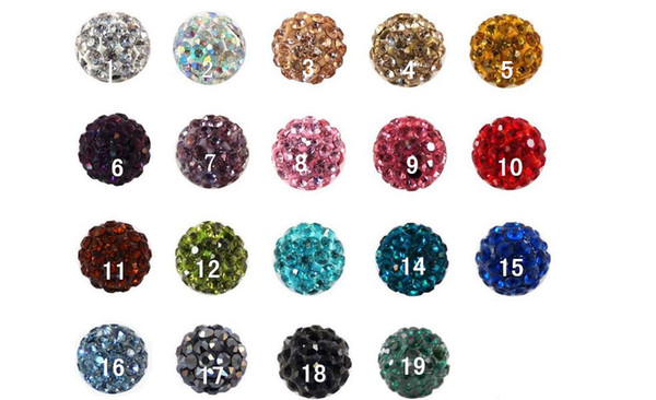 100PSC/LOT 10MM Shamballa Soft clay drilling ball CZ Crystal bead Necklace Beads diy Jewelry Accessories Free postage