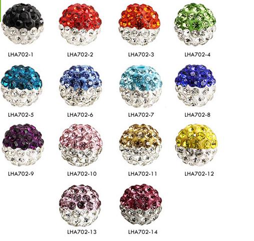 10MM DIY Clay Crystal Beads Pave Rhinestone Disco Balls Beads Fit For Necklace Bracelet color u choose