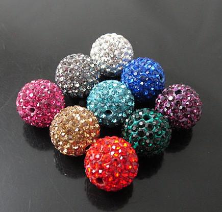 Mixed wholesale - 100 pcs 10 mm crystal beads DIY loose beads, Shambhala diamond jewelry Disco ball