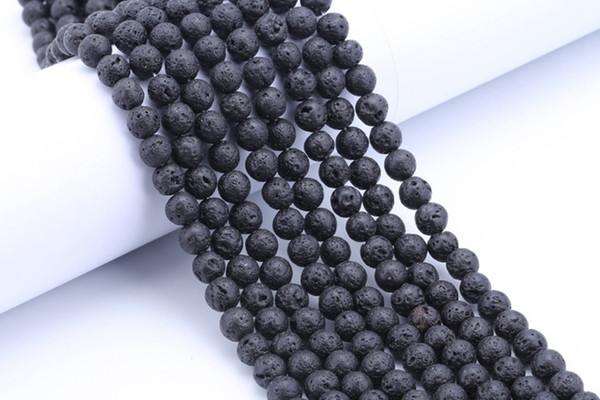 Wholesale Black Lava Rock Loose 6mm 8mm 10mm 12mm 14mm Natural stone beads For bracelet Necklace DIY Jewelry Making suppliers