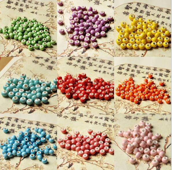 1000/pack 6mm Beads Shining Ceramics Round Loose Beads Pick Colour For jewelry findings loose spacer beads charms kit bracelet diy