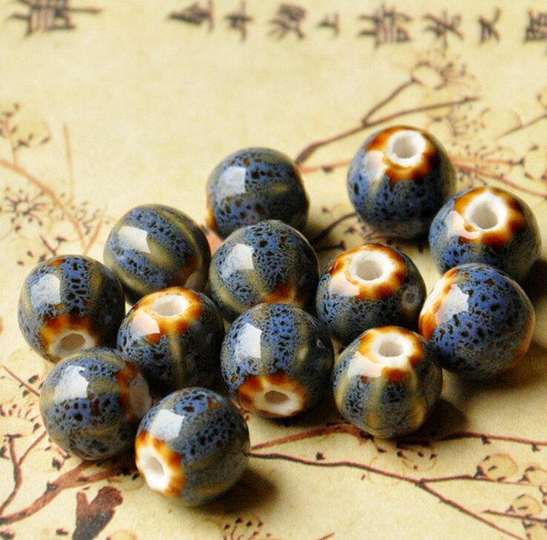 50 PCS Fashion watermelon Ceramic Beads DIY Hole Beads Handmade Porcelain Beads For Necklace Bracelet Jewelry Making