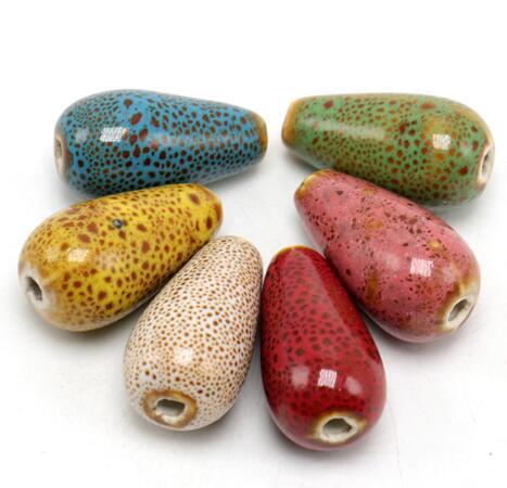 20 pcs 25mm*13mm, hole size about 2.5mm Porcelain Beads,mixed color,ceramic DIY loose beads jewelry finding