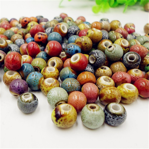 200PCS porcelain beads With Leopard Dot ceramic DIY BRACELET JEWELRY MAKING 8MM 10MM