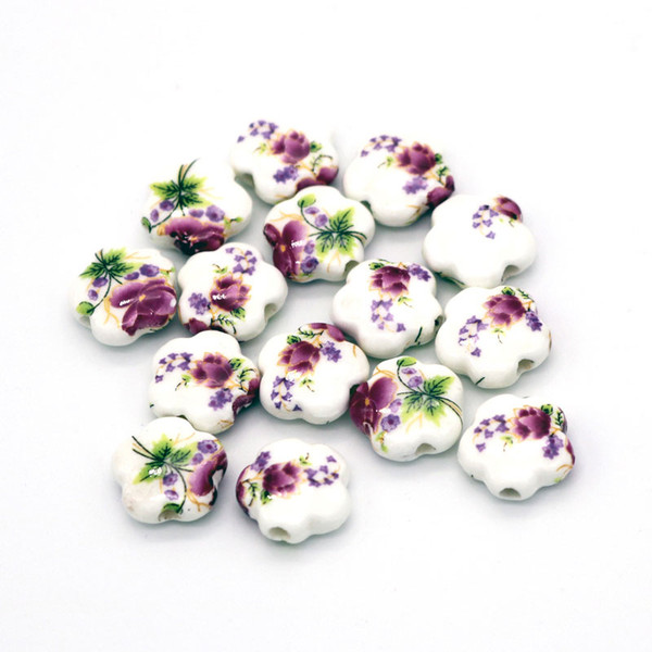 200pcs/lot Ceramic Beads DIY Flat Porcelain Bead 6mm Hole Spacer Beads For Jewelry Making Wholesale