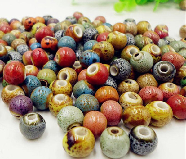 200PCS porcelain beads With Leopard Dot ceramic DIY BRACELET JEWELRY MAKING 8MM 10MM