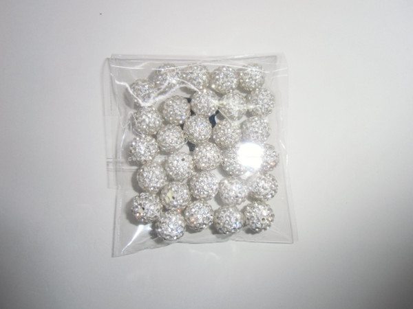 100pcs 10mm Shamballa Beads Clay Pave Rhinestone Crystal Shamballa Beads for DIY Bracelet Necklace Jewelry