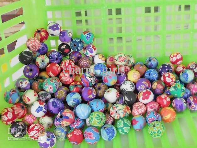 Polymer clay beads mixed color 10mm clay jewelry fittings clay loose beads free shipping 1000pcs