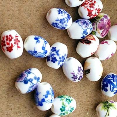 Beautiful Floral 8x10mm clay porcelain bead Fashion clay Ceramic bracelets beaded bracelets, Kid's gift women jewelry