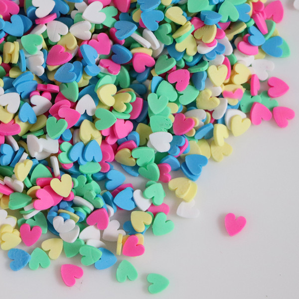 50g/lot Cute Hot Selling Clay Sprinkles, Colorful Heart Five Star Bow Candy Sprinkles for Crafts Making, DIY