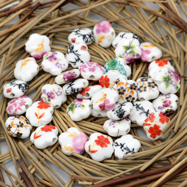 China's Nice And Cheap 100pcs 15*6mm Applique Ceremic Porcelain Round Beads Fit For Necklace Bracelet DIY Findings Jewelry DIY Accessories