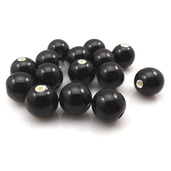 Free Shipping 14mm Black Round Ceramic Loose Beads Pack of 100pcs Fashion Ceramic Accessory For DIY