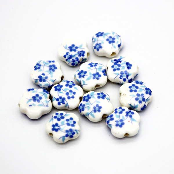 15*6mm 50pcs Applique High Quality Ceramic Porclain Round Beads Necklace Bracelat DIY Findings Good Jewelry Accessories