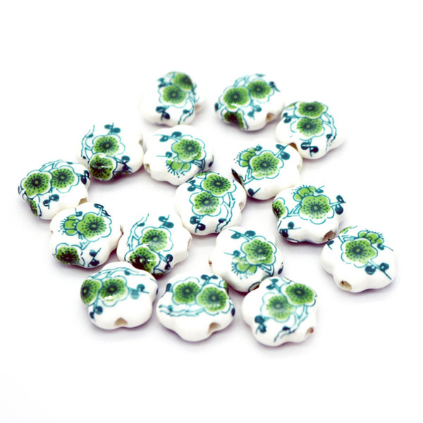 1000pcs/lot KoMee Fashion Flower Shape Flat Ceramic Beads 15*6mm Hole For DIY Jewelry Making FindingsAccessories