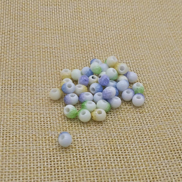 fashion cracked style ceramic material ball shape beads for bracelet or necklace 100pcs/lot can be mixed color free shipping