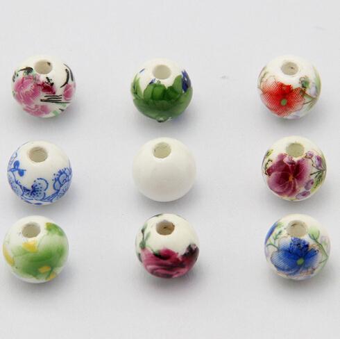 10mm Porcelain Beads,DIY accessories ceramic loose beads,round shape,sold per bag of 100 pcs