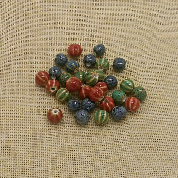 shiny watermelon design ceramic material ball shape beads for bracelet or necklace 100pcs/lot can be mixed color free shipping