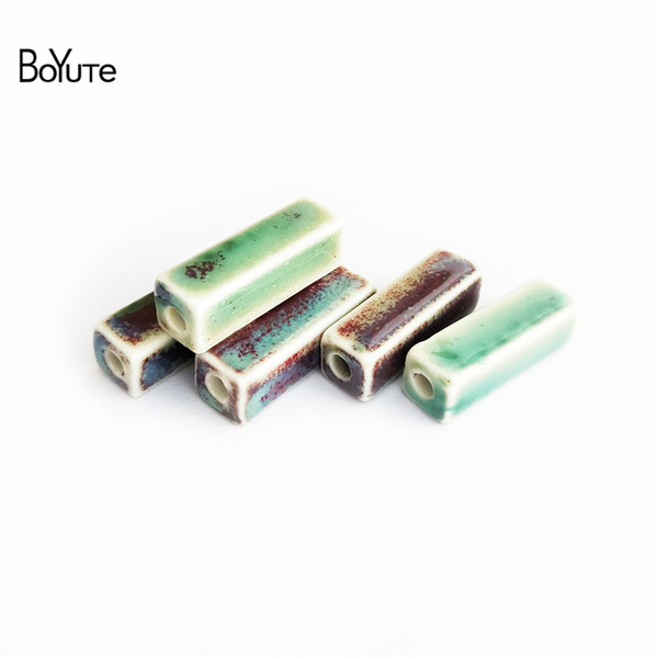 BoYuTe Beads Wholesale 30Pcs 8*28*2.3MM Porcelain Ceramic Square Beads & Jewelry Making Fashion Beads Jewelry Accessories