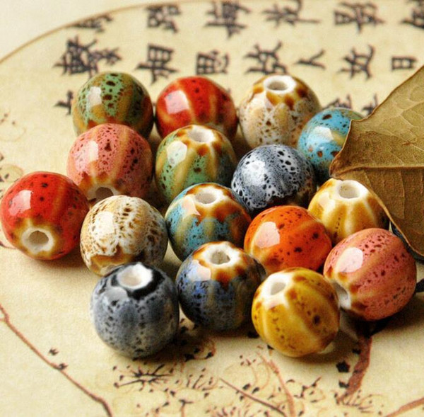 50 pcs 12mm , hole size about 2mm round shape Porcelain Beads,mixed color round flat shape,ceramic DIY loose beads jewelry finding