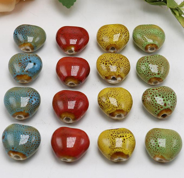 30 pcs 15x15mm,Porcelain Beads,round shape mixed colors,ceramic DIY loose beads jewelry making finding free shipping