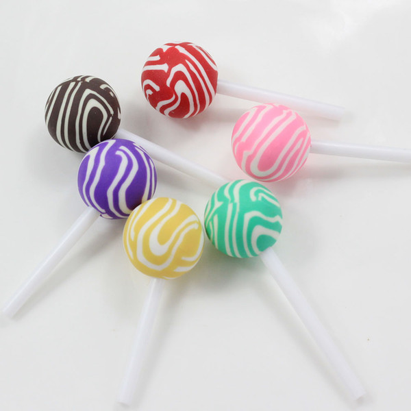 50 Pieces/lot Polymer Clay Lollipop With Bow Mix Colors DIY Resin Cabochons Accessories For DIY Craft