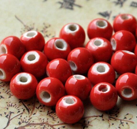 50 pcs 10mm , hole size about 3mm Porcelain Beads,mixed solid color,ceramic DIY loose beads jewelry finding