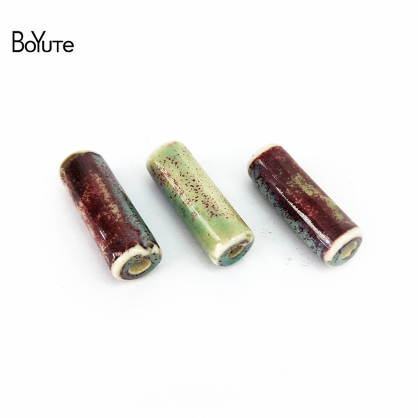 BoYuTe Beads Wholesale 40Pcs 8*17MM Cylindrical Shape Vintage Diy Porcelain Ceramic Beads Jewelry Making Fashion Beads