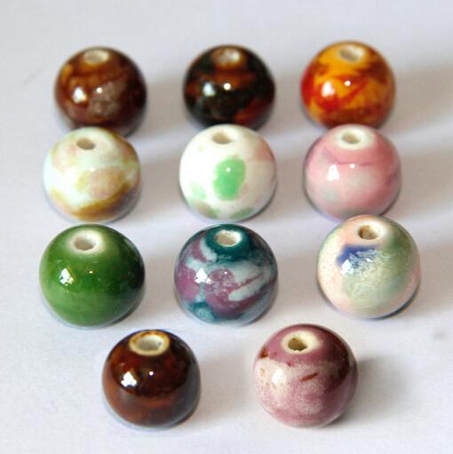 Porcelain Beads, 13mm mixed colors,DIY accessories ceramic loose beads,round shape,more colors for choice sold per bag of 100 pcs