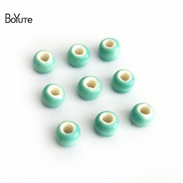 BoYuTe 100Pcs 16 Colors 6MM Handmade Ceramic Beads Wholesale Diy Jewelry Materials Porcelain Ceramic Beads Fashion Beads