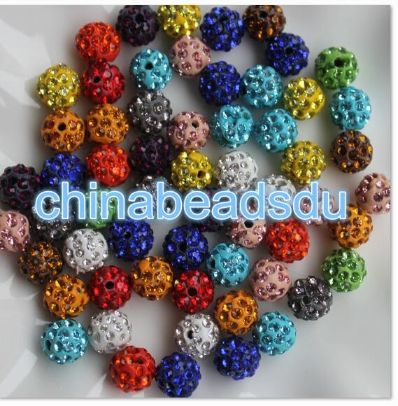 Factory bulk wholesale 100pcs Various Colors Necklace bracelet Jewelry charms acrylic crystal paved polymer clay beads