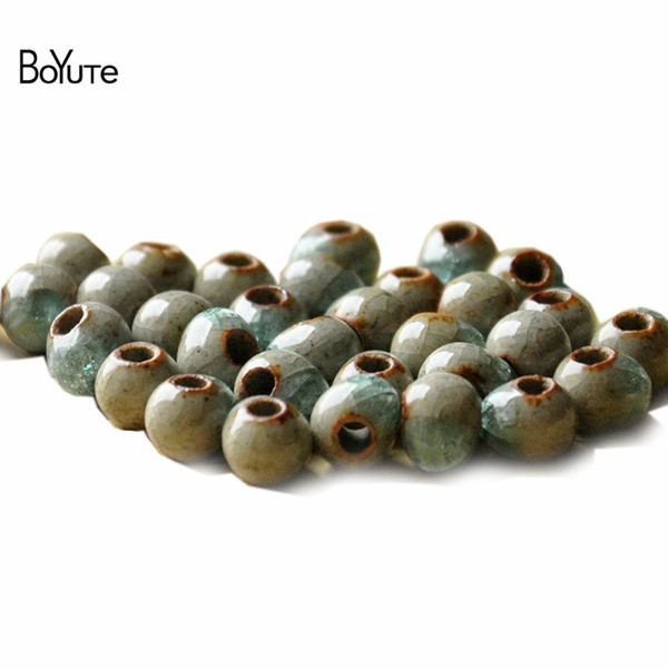 BoYuTe 100Pcs 13 Colors Round 8MM Loose Beads Wholesale Diy Porcelain Ceramic Beads Jewelry Making Fashion Beads