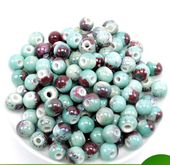 50 pcs 6mm , hole size about 2mm Porcelain Beads, ceramic DIY loose beads jewelry finding free shipping