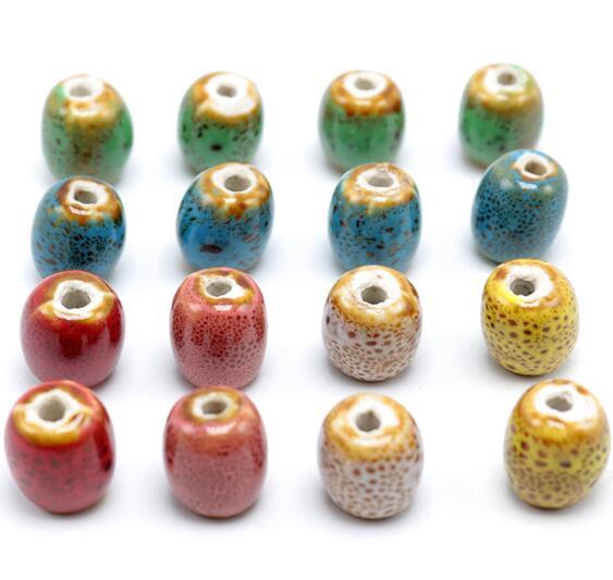 30 pcs 14mm*12mm, hole size about 3mm Porcelain Beads,mixed color,ceramic DIY loose beads jewelry finding